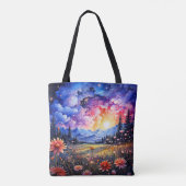 美しいナイトスカイイラストレーション トートバッグ (裏面)