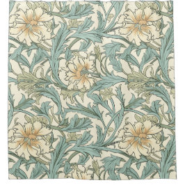 美しいナチュラルフラワーパターンコテージコアアート シャワーカーテン