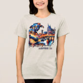 美しいナッシュビルズミュージックシティ トライブレンドTシャツ (正面)