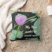美しいナナかわいらしピンクの水ゆりのフォトフラワー クッション (ブランケット)