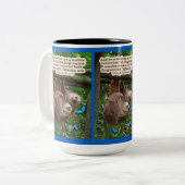 美しいナマケモノ聖なる書物、 経典:エペソ4:32 ツートーンマグカップ (正面左)