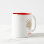 美しいナマステワードとロータスデザイン ツートーンマグカップ (正面右)