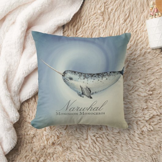 美しいナールホエールモノドンモノセロス クッション (ブランケット)
