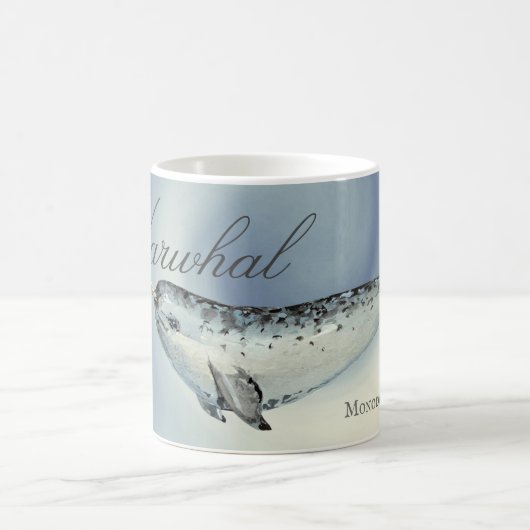 美しいナールホエールモノドンモノセロス コーヒーマグカップ (中央)