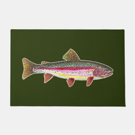 美しいニジマス、世の中にひとつ歓迎 ドアマット (正面)