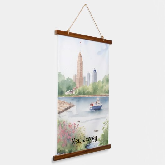 美しいニュージャージーの水彩画 吊り下げ型タペストリー (傾斜あり)