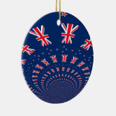 美しいニュージーランドの国旗アートプリントデザイン セラミックオーナメント (右)