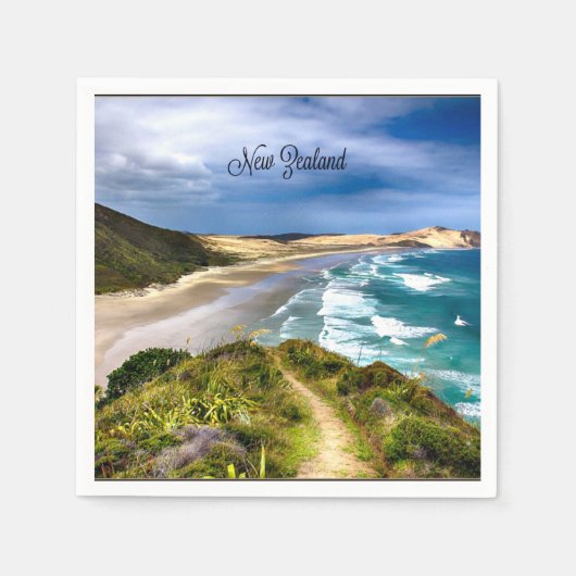 美しいニュージーランド スタンダードカクテルナプキン (正面)