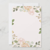 美しいニュートラルフローラとクロス |写真バプテスマ サンキューカード (裏面)