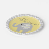 美しいニュートラルベビーシャワーカスタムゾウ ペーパープレート (アングル)