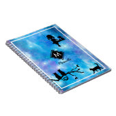 美しいネイビーブルーウォーター色銀河系ガールダイアリー ノートブック (右側)