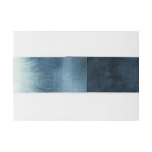 美しいネイビーブルーウォーター色 招待状ベリーバンド (裏面例)