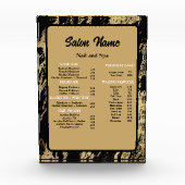 美しいネイルサロン価格表メニュー金ゴールド大理石 フォトブロック (正面)