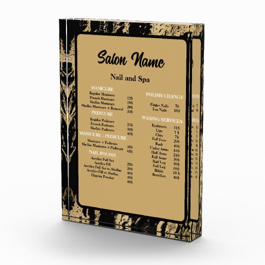 美しいネイルサロン価格表メニュー金ゴールド大理石 フォトブロック (右)