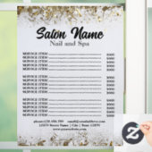 美しいネイルサロン価格表メニュー金ゴールド紙吹雪 ウィンドウサイン (ホーム)