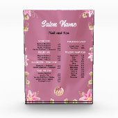 美しいネイルサロン価格表メニュー フォトブロック (正面)