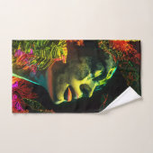 美しいネオンの女性アート鮮やか色 バスタオルセット (ハンドタオル)