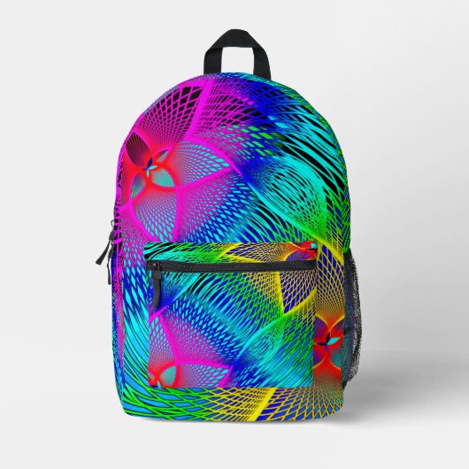 美しいネオンカラフルライトバックパック プリントバックパック (正面)