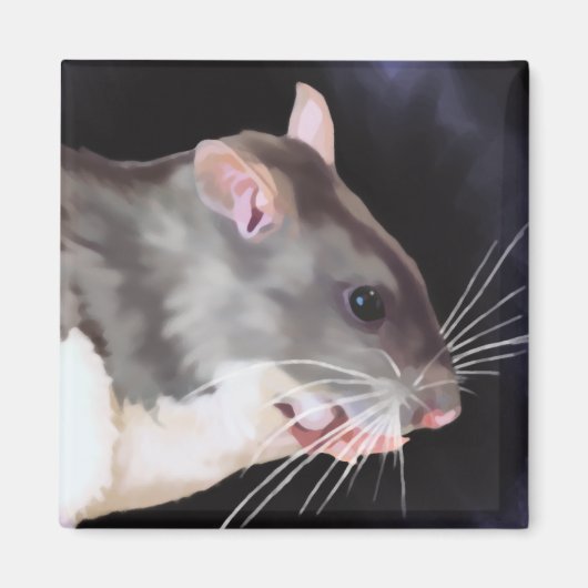 美しいネズミの絵 マグネット (正面)