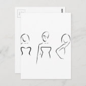 美しいネックラインを持つ抽象芸術女性 ポストカード (正面/裏面)