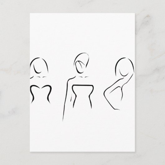 美しいネックラインを持つ抽象芸術女性 ポストカード (正面)