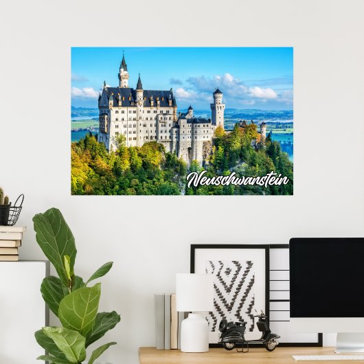美しいノイシュワンシュタイン城,ドイツ ポスター (ホームオフィス)