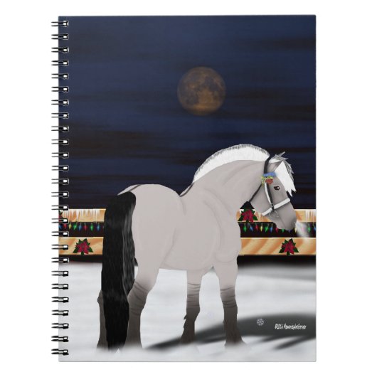 美しいノルウェーのフィヨルドの馬 ノートブック (正面)