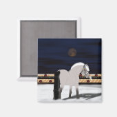 美しいノルウェーのフィヨルドホース マグネット (正面/裏面)