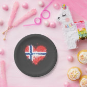 美しいノルウェーの旗の照ること ペーパープレート (パーティー)