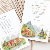 美しいノルウェー結婚フィヨルド 招待状