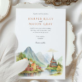 美しいノルウェー結婚フィヨルド 招待状