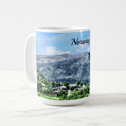 美しいノルウェー コーヒーマグカップ (正面左)