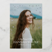 美しいノーススターお祝いライフ発表 箔招待状 (正面)