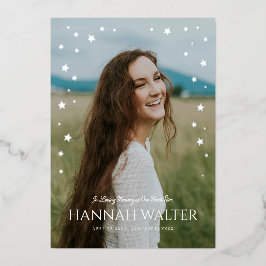 美しいノーススターお祝いライフ発表 箔招待状