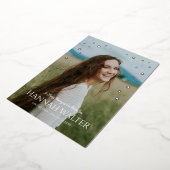 美しいノーススターお祝いライフ発表 箔招待状 (回転した状態)