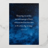 美しいノーススターお祝いライフ発表 箔招待状 (裏面)