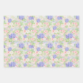 美しいハイドランジア、ライラック、バラ ラッピングペーパーシート (正面2)