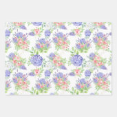 美しいハイドランジア、ライラック、バラ ラッピングペーパーシート (正面)