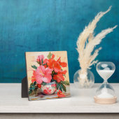 美しいハイビスカスの花，ピンク/赤， フォトプラーク (インサイチュ)