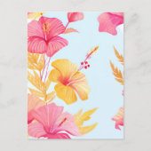 美しいハイビスカス | 熱帯花の水色 ポストカード (正面)