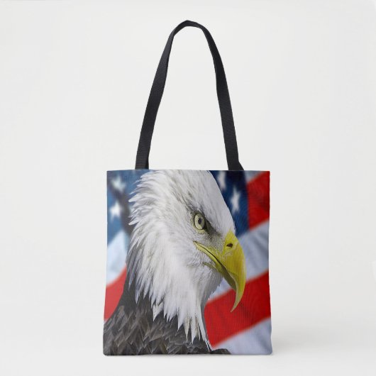 美しいハゲのワシの頭とアメリカ国旗1 トートバッグ (正面)