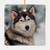 美しいハスキーのアウトドア セラミックオーナメント (裏面)