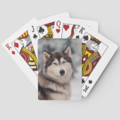 美しいハスキーのアウトドア トランプ (裏面)