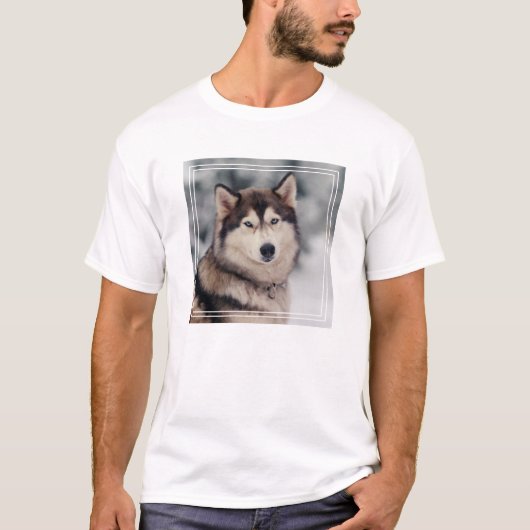 美しいハスキーのアウトドア Tシャツ (正面)
