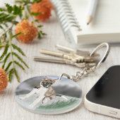 美しいハスキーの子犬 キーホルダー (正面右)