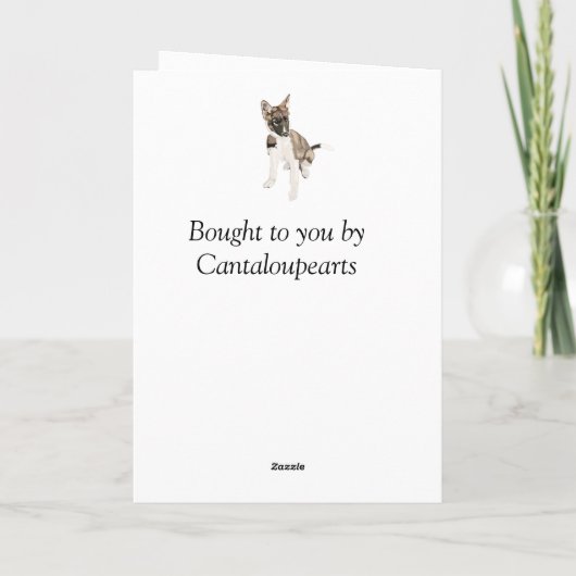 美しいハスキーの子犬、クリスマスを空白にしないで カード (裏面)