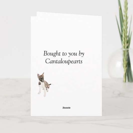 美しいハスキー子犬のブランクグリーティングカード カード (裏面)