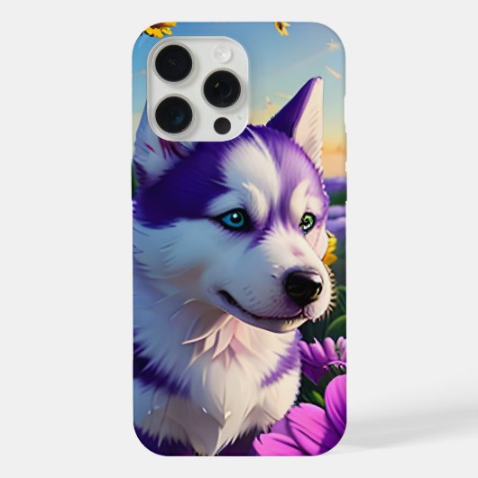 美しいハスキー犬の子犬 二 iPhoneケース (裏面)