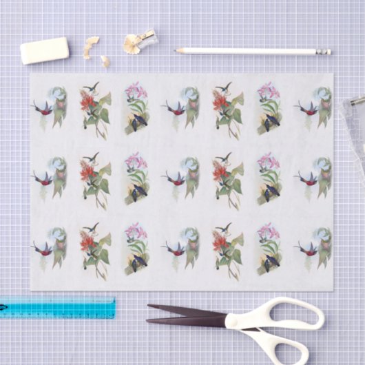 美しいハチドリのヴィンテージの芸術のティッシュペーパー 薄葉紙 (クラフト)