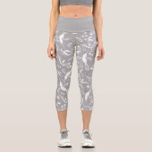 美しいハチドリコリブリ鳥淡い灰色 カプリレギンス (正面)